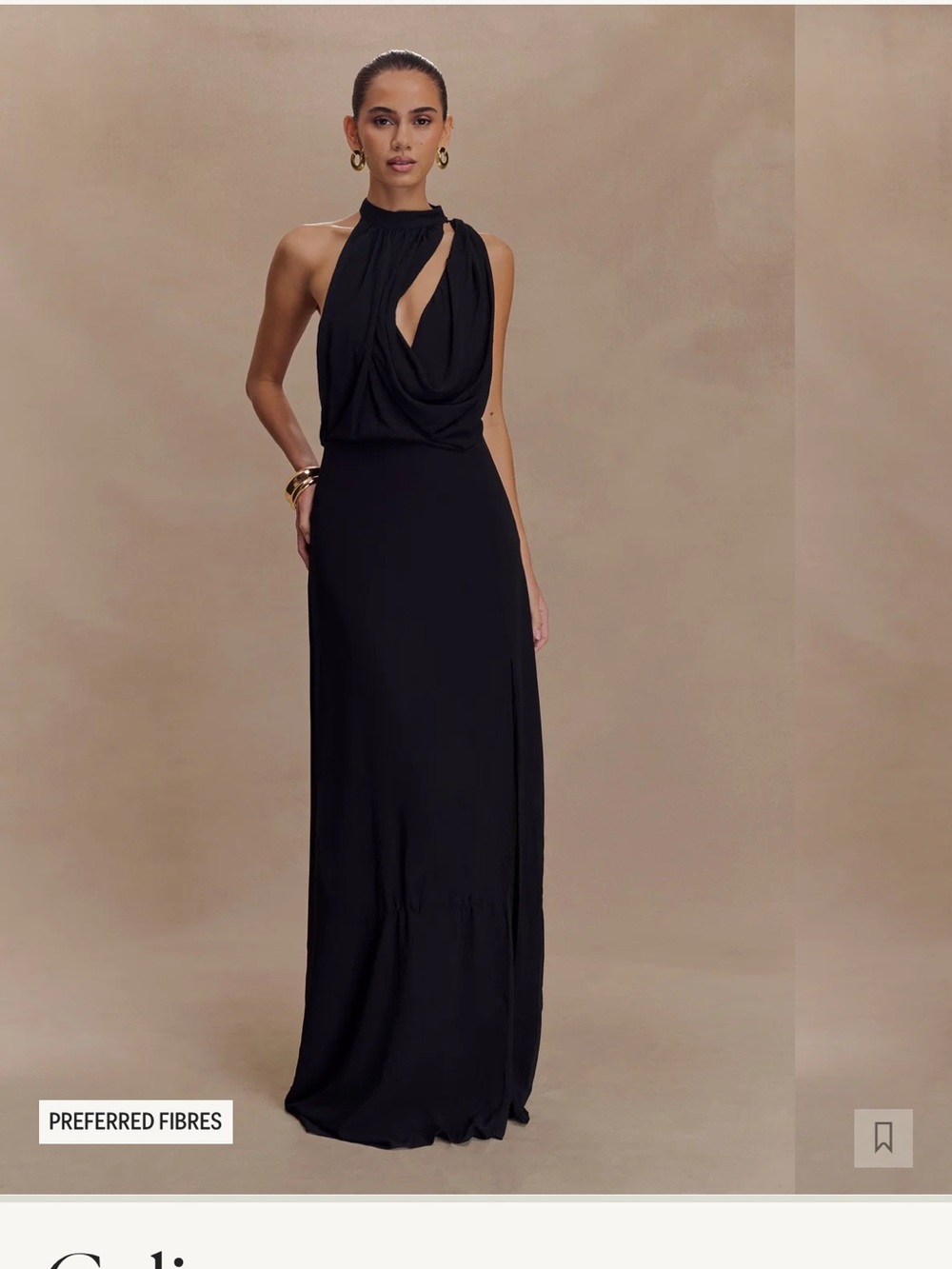 Galia Cowl Neck Maxi Dress - Black